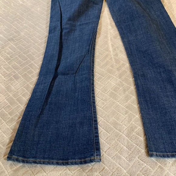 Bitten Womens 4p Denim Jeans Blue Flare Mid Rise Medium Wash Stretch - Picture 11 of 12